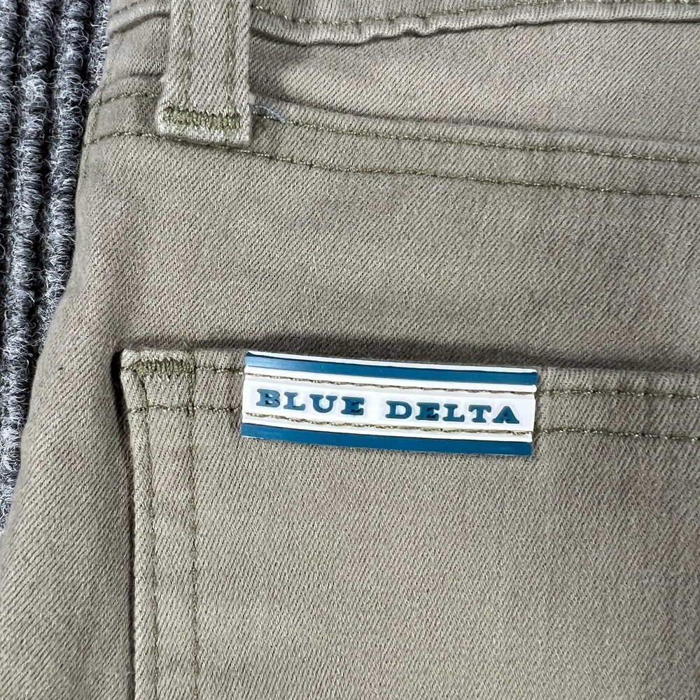 Blue Delta Pants Jeans Mens 30x34 Green 5 Pocket Custom Fit Ross Steelman PGA - Picture 2 of 14